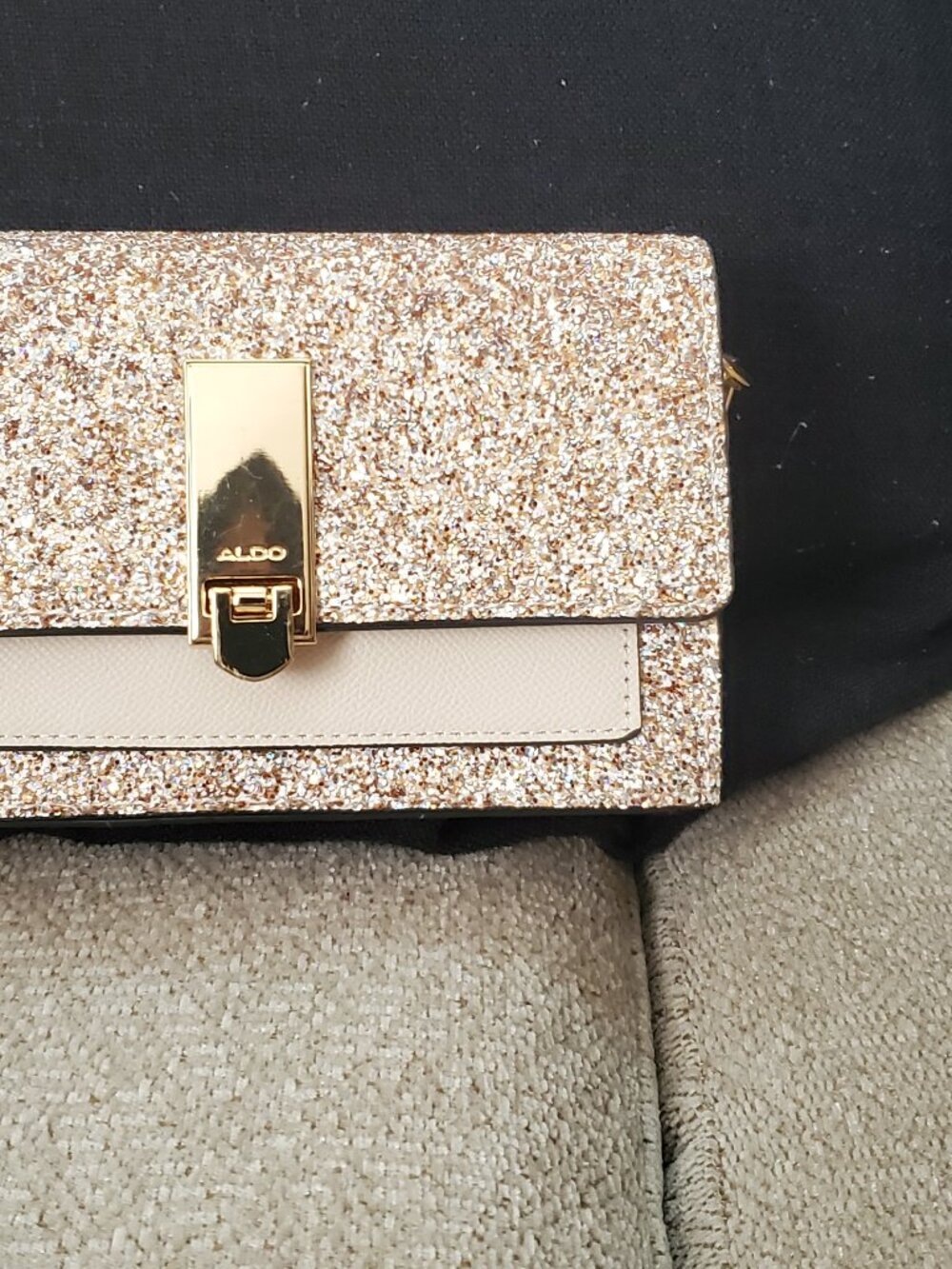 Aldo glitter hand bag Mauve muted pink